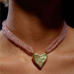 Bohemian heart beaded necklace N248